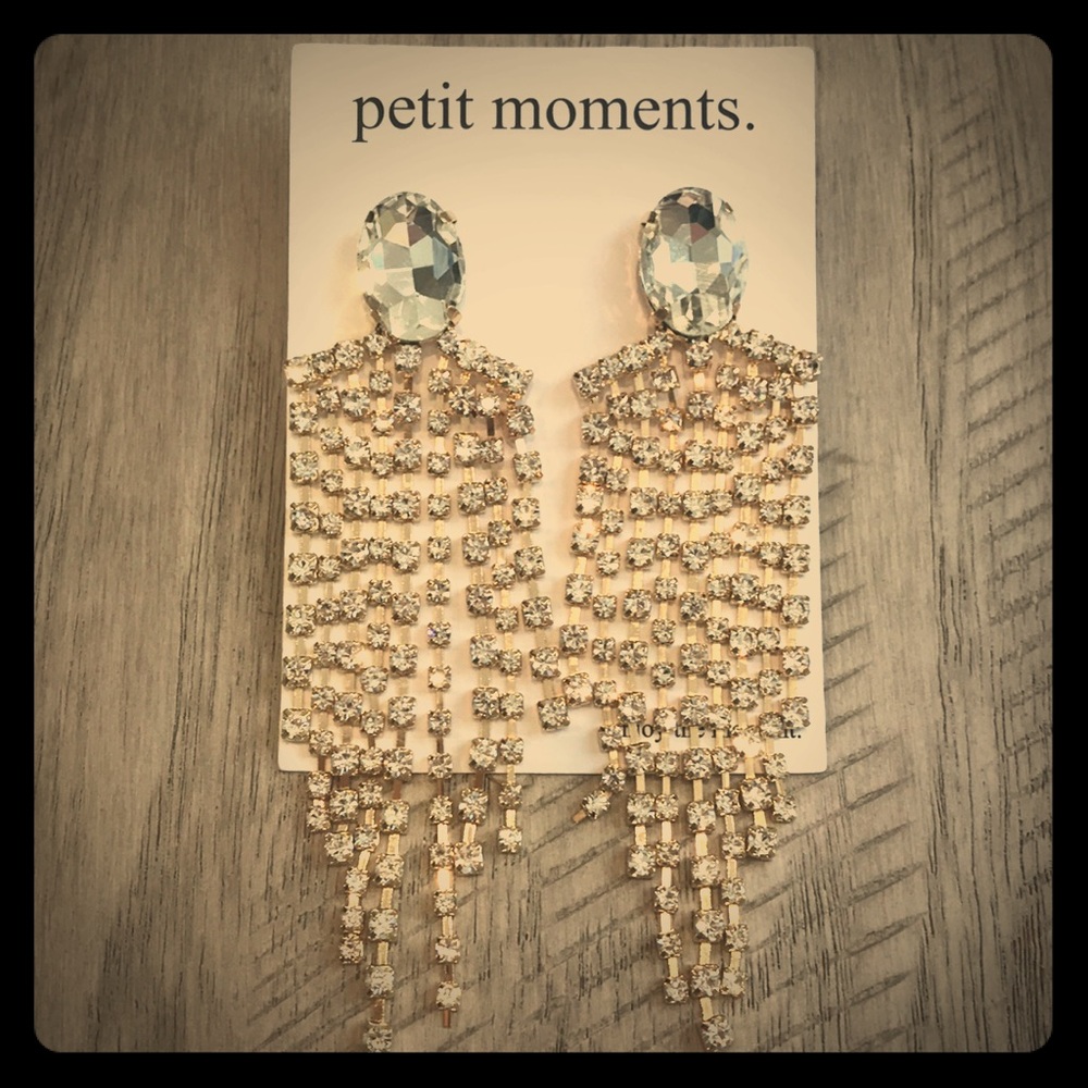NWT Petit Moments Gilda (Gold) dangle CZ earrings